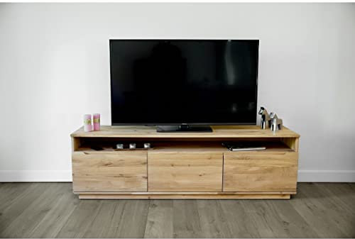 Mayaadi-Home TV-Schrank Abaro Wildeiche Natur geölt RTV Regal Lowboard Massivholz Anrichte Wohnzimmer Wohnzimmerschrank Stehend Stauraum Kommode Esszimmer Schlafzimmer Möbel 185x55x45