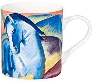 tea4chill Könitz Kaffeetasse F. Marc Blaues Pferd. Teetasse 400ml, Fine Bone China Porzellan
