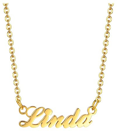 VNOX Name Necklace Personalized for Women - Custom Name Necklace, Love Letter Birthstone Birth Flower Nameplate Customized Jewelry (Custom Name)