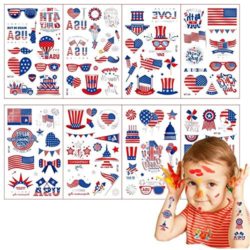 Unabhängigkeitstag Tattoo Aufkleber USA Festival Einweg-Fake-Tattoo Amerikanischer Nationalfeiertag Partydekorationen