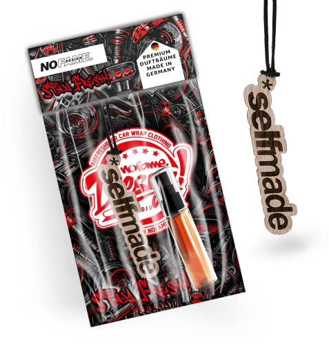 NoFame.Design Duftbaum aus Holz SELFMADE Einzigartig Perfekt für Autoliebhaber und Tuner Inkl. 5ml Duftspray Edle Düfte Schrauber