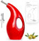 ORNA THE SOUL OF YOUR HOME ORNA - Dispenser per olio in ceramica con 2 versatori, 700 ml, con beccucci in acciaio inox, per olio d'oliva, aceto, sciroppo, colore: rosso, OCB-24-700