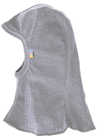 Joha Baby Kinder Unisex Schalmütze Balaclava aus Reiner Merino-Wolle, Größe:50, Farbe:grau Melange