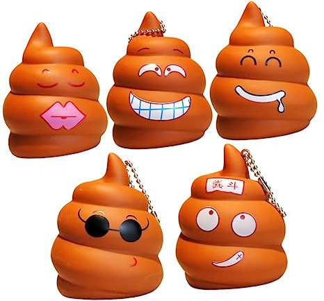 BESTonZON 5st Puh Schlüsselanhänger Taschenanhänger Geburtstagsfeier Gefallen Streichspielzeug Poop-schlüsselhalter Autoschlüssel-schlüsselanhänger April Puppe Lustig PVC-weichkleber