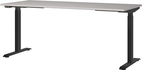 Germania Schreibtisch 7909-630, in Kaschmir/Schwarz, EL. höhenverstellb., 180 x 120 x 80 cm (BxHxT)