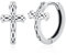 Kreuz Ohrringe 925 Sterling Silber Herren Ohrringe Creolen Kleine für Männer Kreis Kreuz Schmuck Weihnachts Geschenk für Damen Mädchen