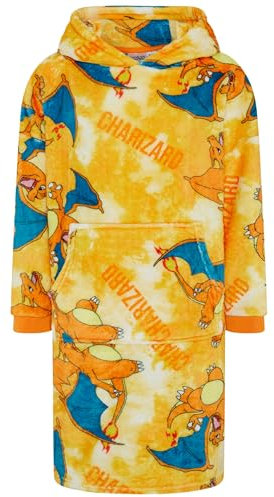 Pokémon Charizard Übergroße tragbare Decke Hoodie, Orange, 10-12 Jahre: 152cm