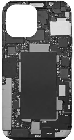 Carcasa para iPhone 12 Pro Max Diseño clásico de placa base con circuitos electrónicos