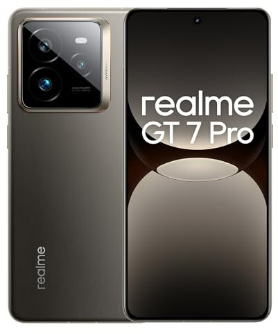 realme GT 7 Pro 5G Smartphone 12+256 GB,Processore Snapdragon® 8 Elite,Fotocamera AI Ultra-clear Snap,Ricarica SUPERVOOC da 120 W,Batteria da 6.500 mAh,IP69,Sblocco subacqueo,Grey(no adapter)