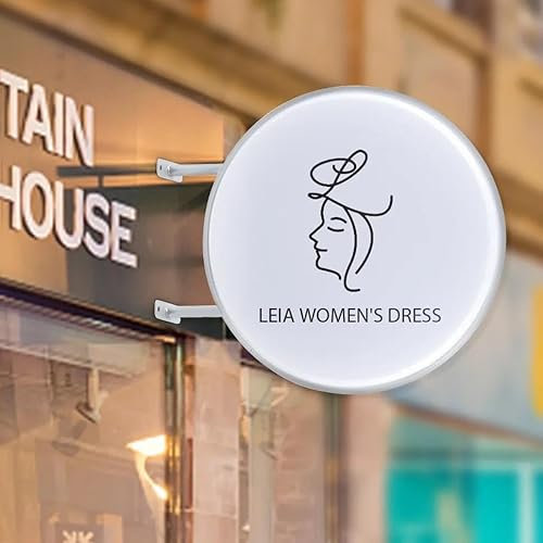 LED Leuchtreklame, 60cm Leuchtschild Minimalistischer, Doppelseitig Rund LED Leuchtkasten, LED Schild, Beleuchtete Wand Leuchtbox, Blank DIY Nasen Lichtwerbung für Bar Kaffeehaus Laden