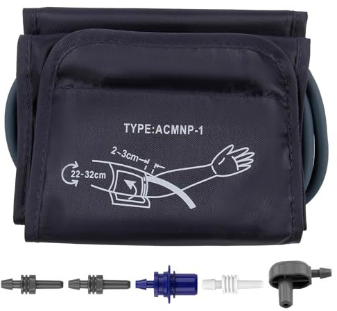 Blood Pressure Cuff Medium Arm Circumference Cuff 22-32 CM Portable Cuff for Automatic Blood Pressure Monitor Adjustable Replacement Upper Arm Cuff for Elders Home Adult Kid Use (Blue, 22-32cm)