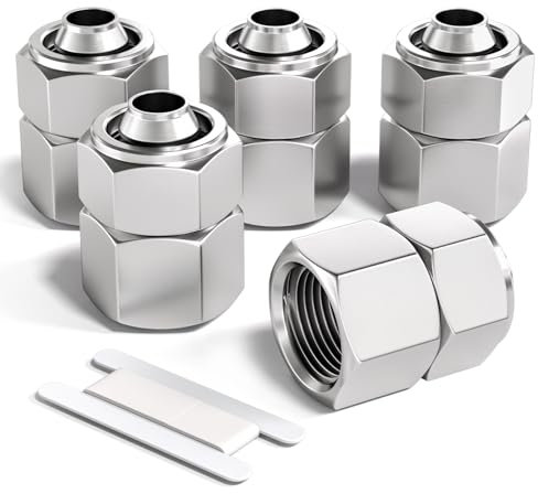 Bwintech 5 Pcs Tube 8mm OD x 3/8 filetage femelle BSP Push droit pour connecter le raccord pneumatique du Tube à écrou de verrouillage, KPCF8-03 adaptateur de ligne d’air rapide