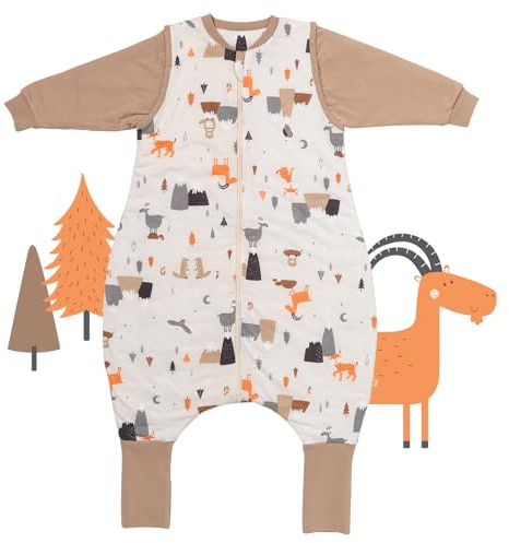schlummersack Baby Kinder Schlafsack Übergang | mit Füßen, umklappbaren Bündchen und abnehmbaren Ärmeln, leicht gefüttert, Sommerschlafsack, 1.0 Tog
