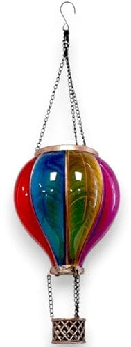 DIVAS SPIRITUAL 51cm Hot Air Balloon Solar Light Decorative Outdoor Hanging Lantern with Flickering Flame LED for Garden, Patio & Pathway