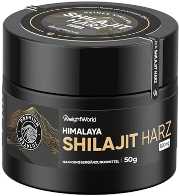 WeightWorld Himalayan Shilajit Resin 50g | 100% Pure Shilajit | 87% Fulvic Acid | 800mg per Serving | 2+ Months Supply | Rich in Trace Minerals | 62 Servings | Vegan & Gluten-Free | with Spatula