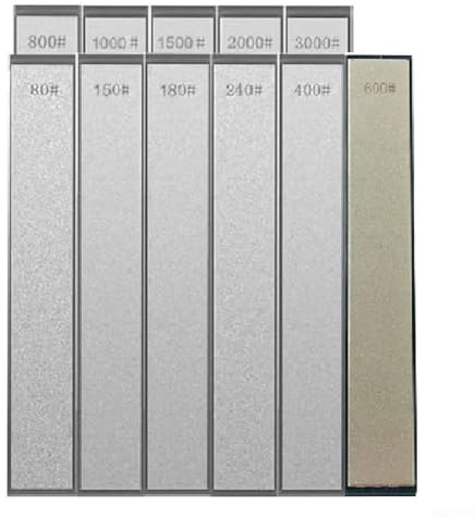 Sharpening Stone with Fixed Angle Design and Anti-Slip Base for Knives, Multi-Grit Whetstone from 80 to 3000 Grit for Outdoor Camping and Hiking Tools,