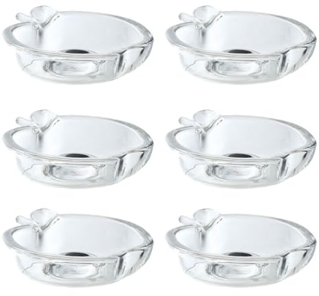 Cabilock 6 Mini-glasschalen in Apfelform, Servierteller für Vorspeisen, Dips, Saucen, Gewürze, Salate, Obst, Desserts Und Zucker (farbe Zufällig)