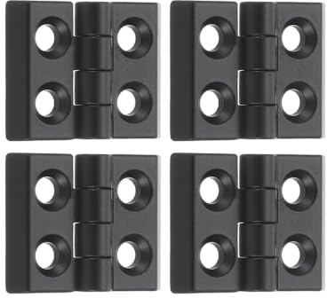 4 Stück Klappscharniere 3040 Aluminium Profil Scharniere mit Schrauben, Zinklegierung Möbel Klappscharnier für Schrank, Türrahmen, Werkzeugkasten (Schwarz)