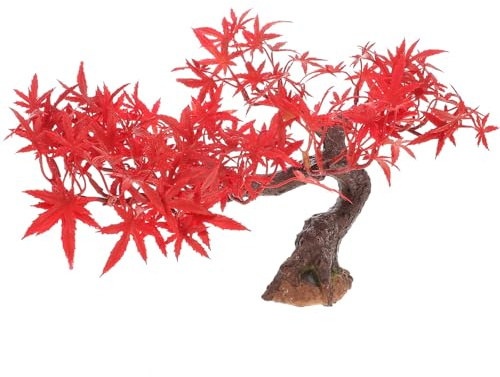 Milisten Artificial Maintenance with Resin No Material and Beauty Natural and Mini Red Maple Micro Ornament Tree for Garden Sandbox Landscape Home Tree Decor and Model Building