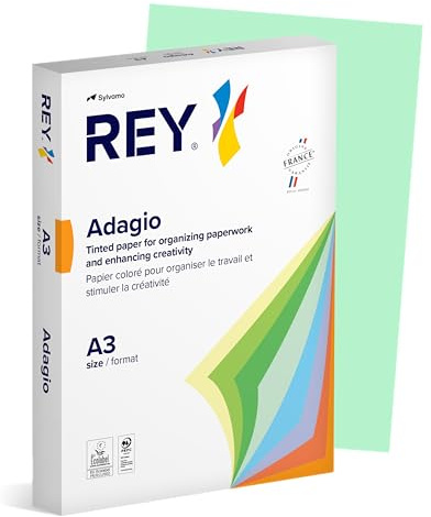 Rey Adagio A3 80gsm Green Paper - 1 Ream (500 Sheets)