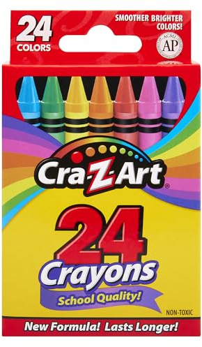 Cra-Z-Art 24ct Crayons Pack, Perfect Back to School Essential, Art Supplies for Coloring Fun, Ages 3 and Up