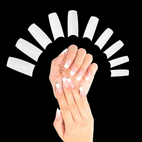 TRIXES 500 Faux ongles / tips french blancs pour Nail Art, acrylique, gel et maquillage