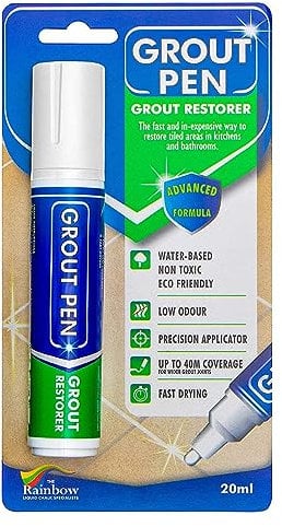Large Grout Pen - Revives & Restores Stained Tile Grout Leaving a Clean Fresh Look (White)