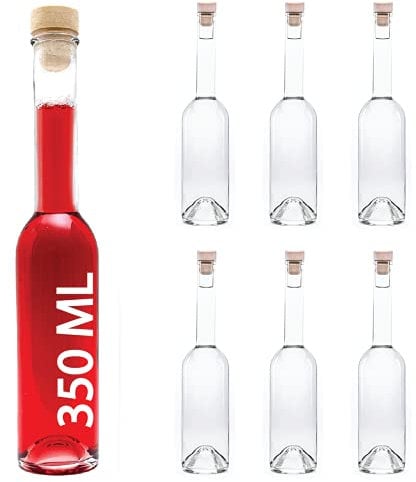 6 x 350 ml bottiglie di vetro vuote con tappo da slkfactory