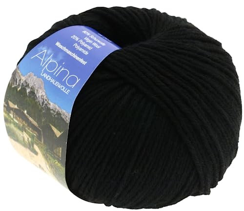 LANA GROSSA Alpina | Landhauswolle und Trachtengarn, waschmaschinenfest | Handstrickgarn aus 80% Schurwolle & 20% Polyamid | 100g Wolle zum Stricken & Häkeln | 210m Garn 9