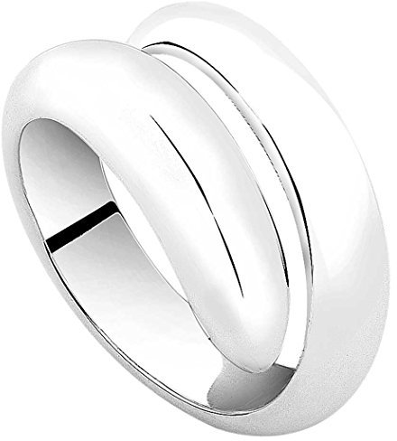 Nenalina Ring Silber 925 Damen Silberring Damenring polierte Oberfläche Wickelring