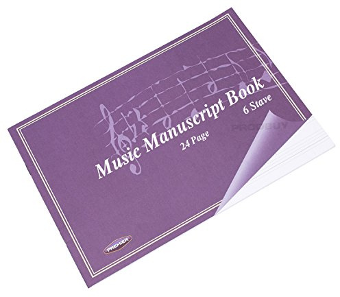 A5 24 Page Music Manuscript Sheet Notebook Blank 6 Stave Notation Paper Pad Book