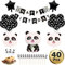 Panda Party Dekorationen gehören Panda Mylar Balloons,Kindergeburtstag Deko Panda Geburtstag Dekoration Set für Jungen Mädchen mit Happy Birthday Girlande für Geburtstag Party Babyparty Dekoration