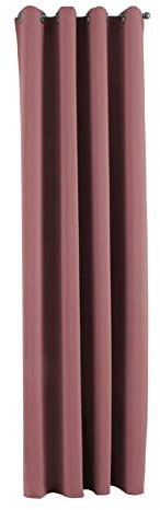 Gardinenbox Newyork 201920600 Rideau Opaque, Vieux Rose, H x l : 225 x 140 cm, 1 pièce, Rideau Thermique, occultant, occultant, à œillets, insonorisant, certifié Öko-Tex, Protection UV, embrasses
