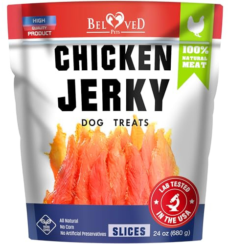 Beloved Pets Dog Treats Chicken Jerky 1.5 lb – Dog Food & High Protein Chews for Large, Medium & Small Breeds – Natural Healthy Training Snacks Strips – Human Grade Bulk Soft Pack – Made for USA