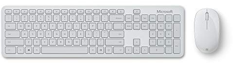 Microsoft Bluetooth Desktop Bluetooth Keyboard and Mouse Set for PC, Mac, Tablet Compatible with Windows, MacOS, Chrome OS, French AZERTY Keyboard, Glacier Grey