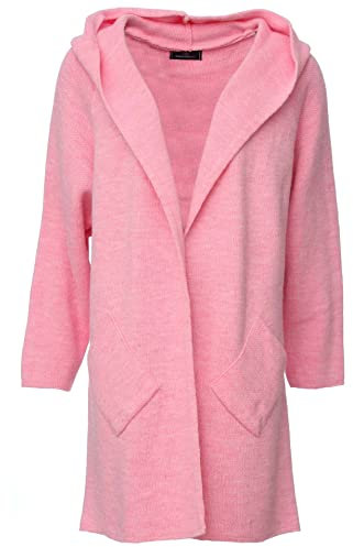 Zwillingsherz Strickjacke Cardigan für Damen - Hochwertiger Mantel Überwurf warm kuschelig weich mit Kapuze - Cape Umhang Strick Frühjahr Herbst Winter