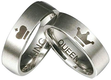 Ubestlove Partnerringe FüR Sie Und Ihn Mit Gravur Queen King Ringe Partnerringe FüR Sie Und Ihn Set Silber 52 70
