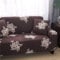 XBSLJ Sofaüberwürfe Stretch Sofabezüge, Blumendruck Universal 1/2/3/4 Sitzer Polyester Schonbezug Couchbezüge Elastischer Stoff Anti-Rutsch-Hundeschutz + gleicher Kissenbezug (1 Sitzer, braune Blume)