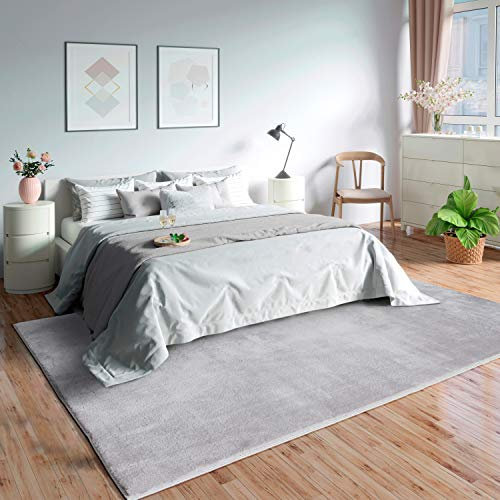Mia's Teppiche Olivia Wohnzimmer/Schlafzimmer Teppich - waschbar - 120x160 cm, Grau