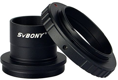 Svbony Teleskop Kamera Adapter, T-Adapter und T2 Adapter 1,25, Aluminium T-Ring Adapter Kompatibel mit Nikon SLR/DSLR