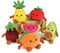 Jemini Fruity's 024144 Kiste mit 6 Obst-und Gemüsesorten aus Plüsch, +/-17 cm, weich und flauschig für Kinder, Mehrfarbig