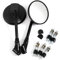 Motorradspiegel Rund Universal Rückspiegel 8mm 10mm Motorrad Seitenspiegel (Schwarz A)