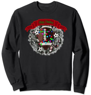 football ugly christmas sweater merry christmas football Sweatshirt