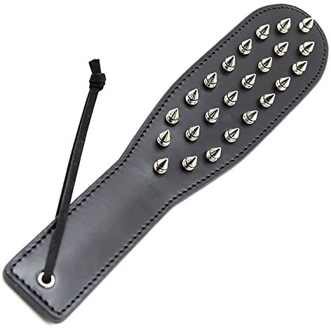 BDSMAGE SM Paddel mit Stacheln,Leder Erotik Bondage Flogger Peitsche Spanking Sexspielzeug für Paare Pärchen Fetisch Cosplay (A)