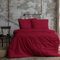 Komfortec Premium Bettwäsche 240x220 mit 2 Kissenbezug 80x80 cm Set aus Gebürstetes Mikrofaser - Rot
