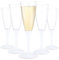 WAF TUNDRA - Lot de 60 Verres FLUTE À CHAMPAGNE UTILISER & RÉ-UTILISER 100 ml. BPA-Free, Coupe Champagne en PLASTIQUE, Verre a Vin Plastique Reutilisable, Incassables, pour Mariages & Fêtes, (Blanc)