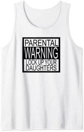 Parental Warning Lock Up Your Daughters Bad Cute Boy Tank Top