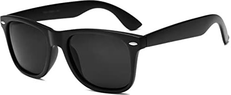 YAMEIZE Klassische Rechteckige Polarisierte Sonnenbrille Schwarz - Square Sonnenbrille für Damen Herren Retro Brille uv400 Schutz für Outdoor Driving.
