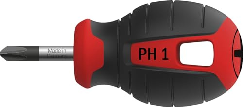 Hultafors Stubby Phillips Screwdriver PH1 x 25mm with high-Quality Hardened Steel Blade and Durable ppc Plastic Handle