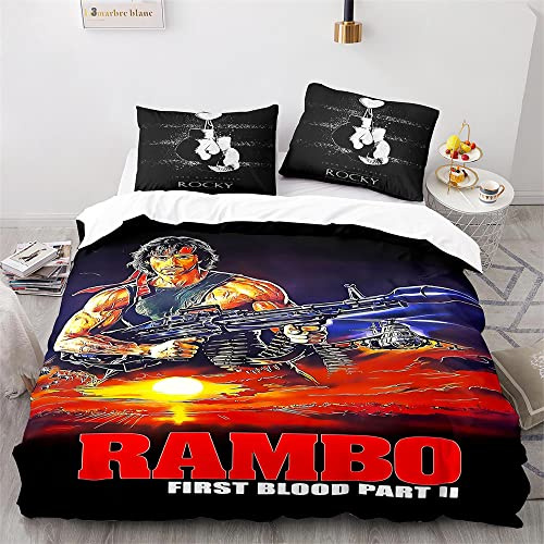 MDFKZ Bettwäsche-Sets Rocky,Bettbezug 135x200cm + Kissenbezug 80x80cm,Mikrofaser,Für Erwachsene Und Kinder (A6,135x200cm+80x80cmx1)